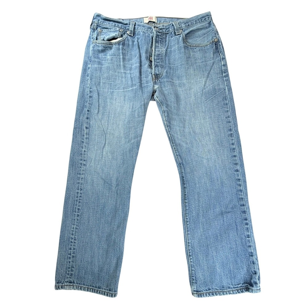 Levis 501 Original Straight Leg Jeans Mens 36x30 Blue Button Fly Denim